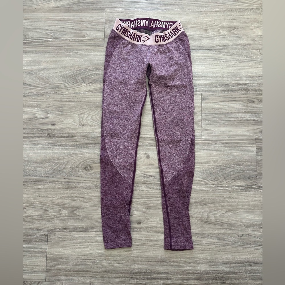 Gymshark Flex Seamless Logo Waistband Contour Leggings Dark Ruby Marl, Size S